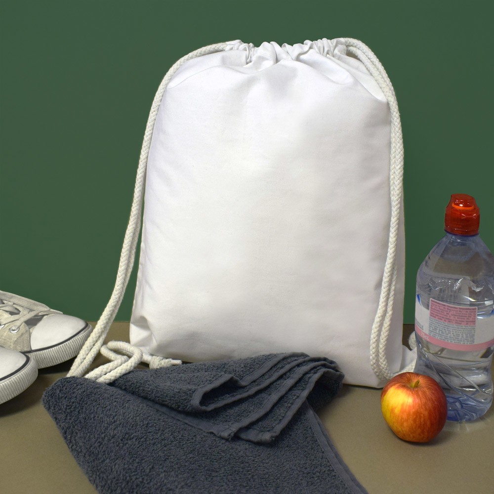 Products White Cotton Drawstring Bag